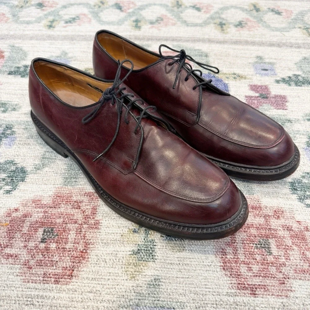 Allen Edmonds Brentwood Oxford Burgundy Shoes Size 12D Business Formal Preppy